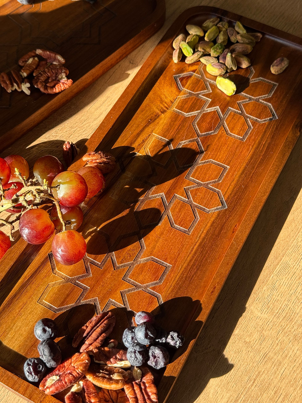Thumbnail: Engraved Long Acacia Wood Serving Tray