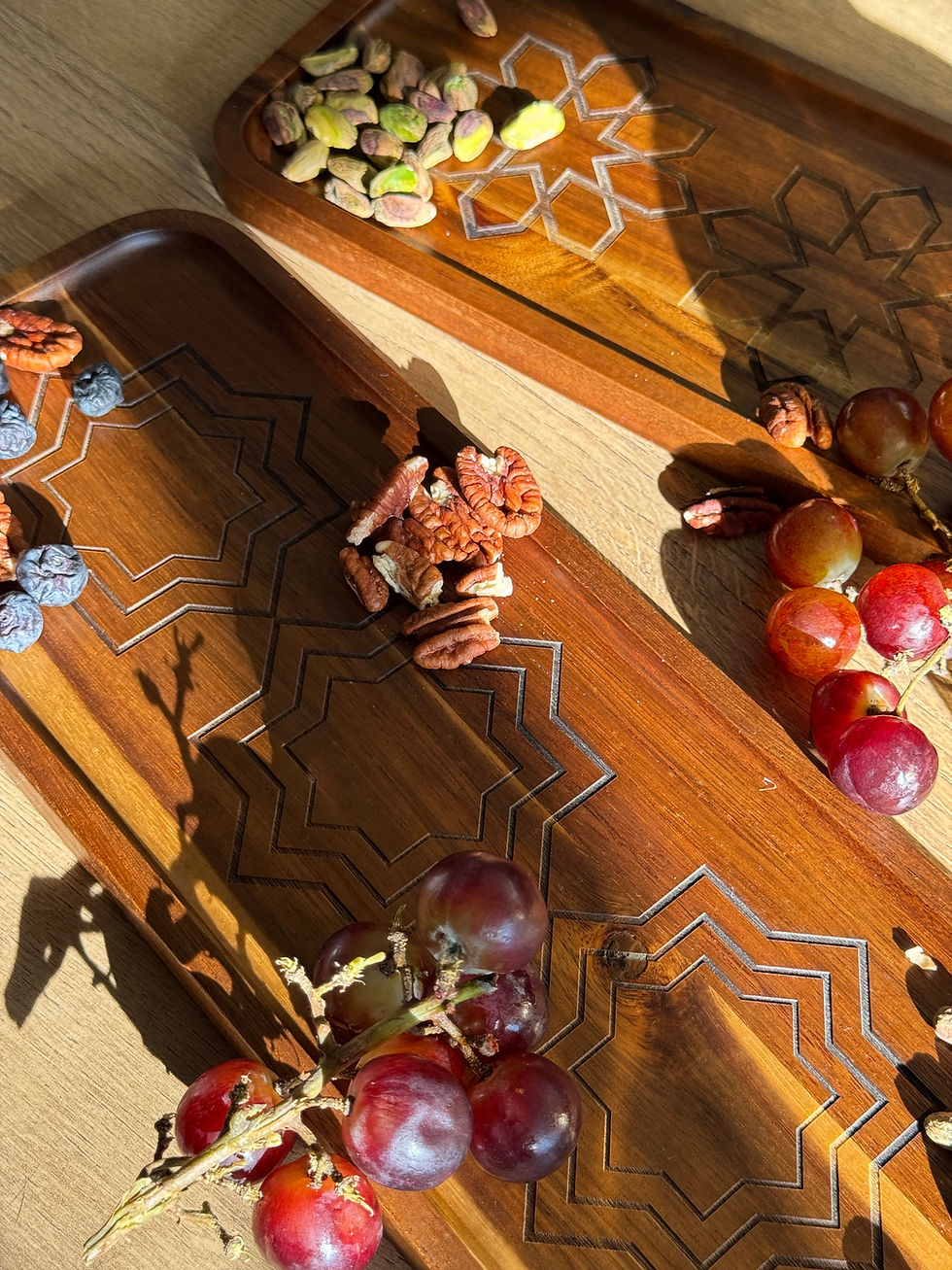 Thumbnail: Engraved Long Acacia Wood Serving Tray