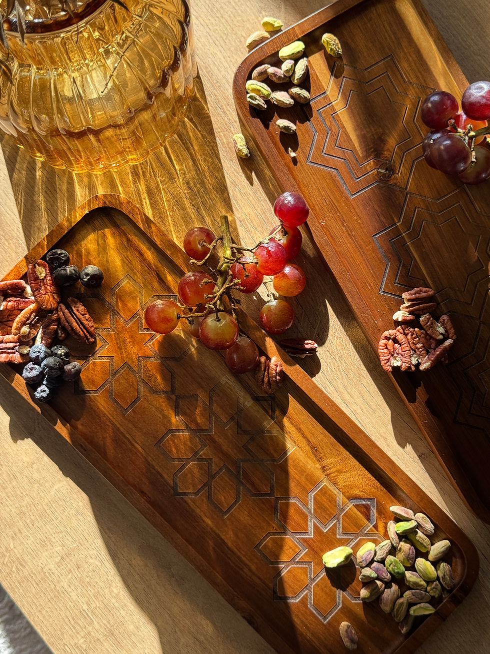 Thumbnail: Engraved Long Acacia Wood Serving Tray
