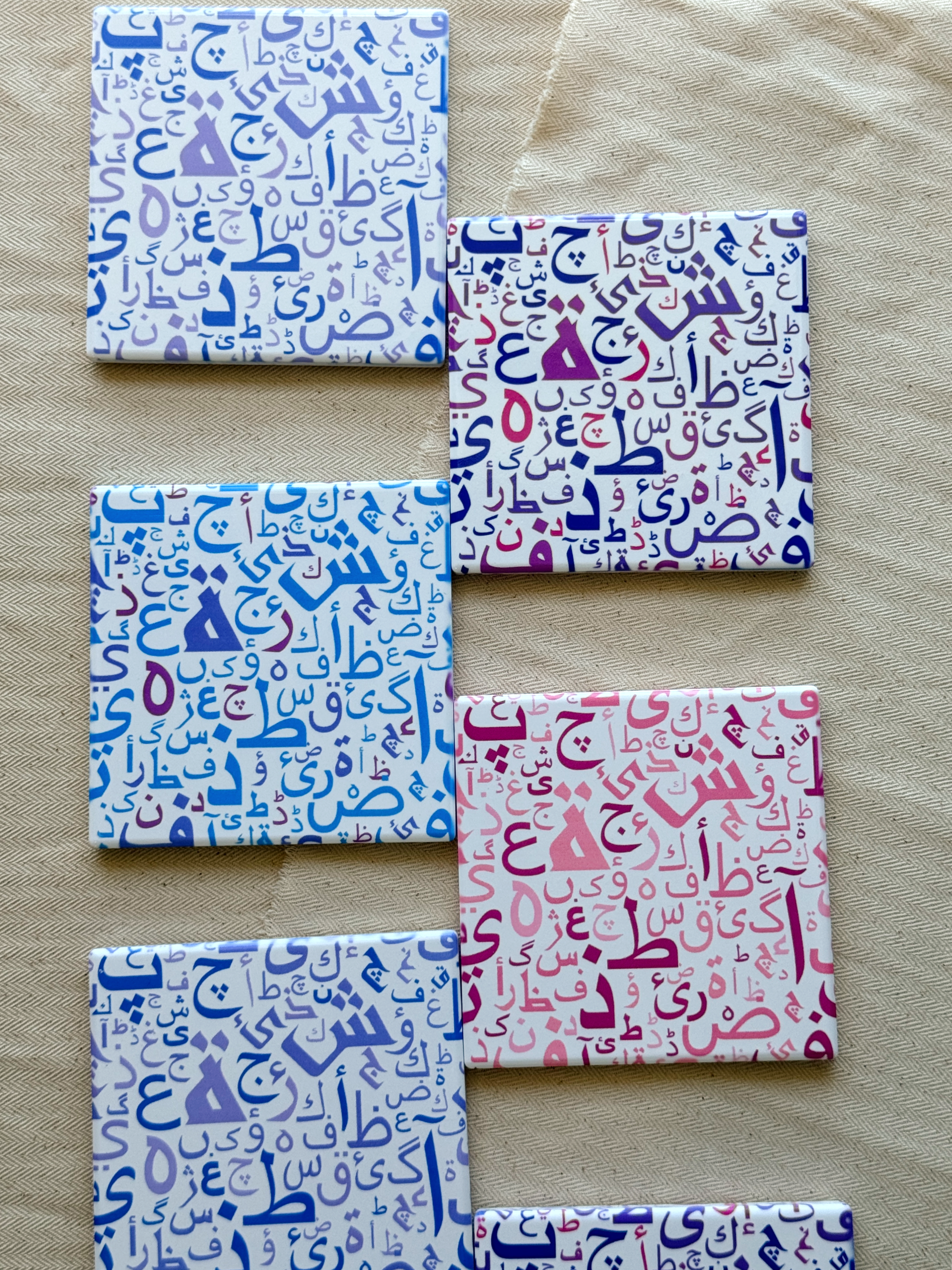 Abstract Arabic Art Ceramic Coaster (Set of 4)
