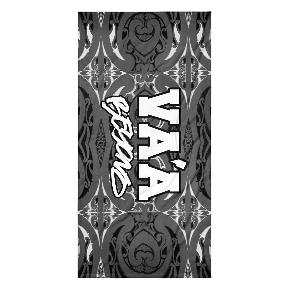 Va'a Beyond Aotearoa Grey Beach Towel