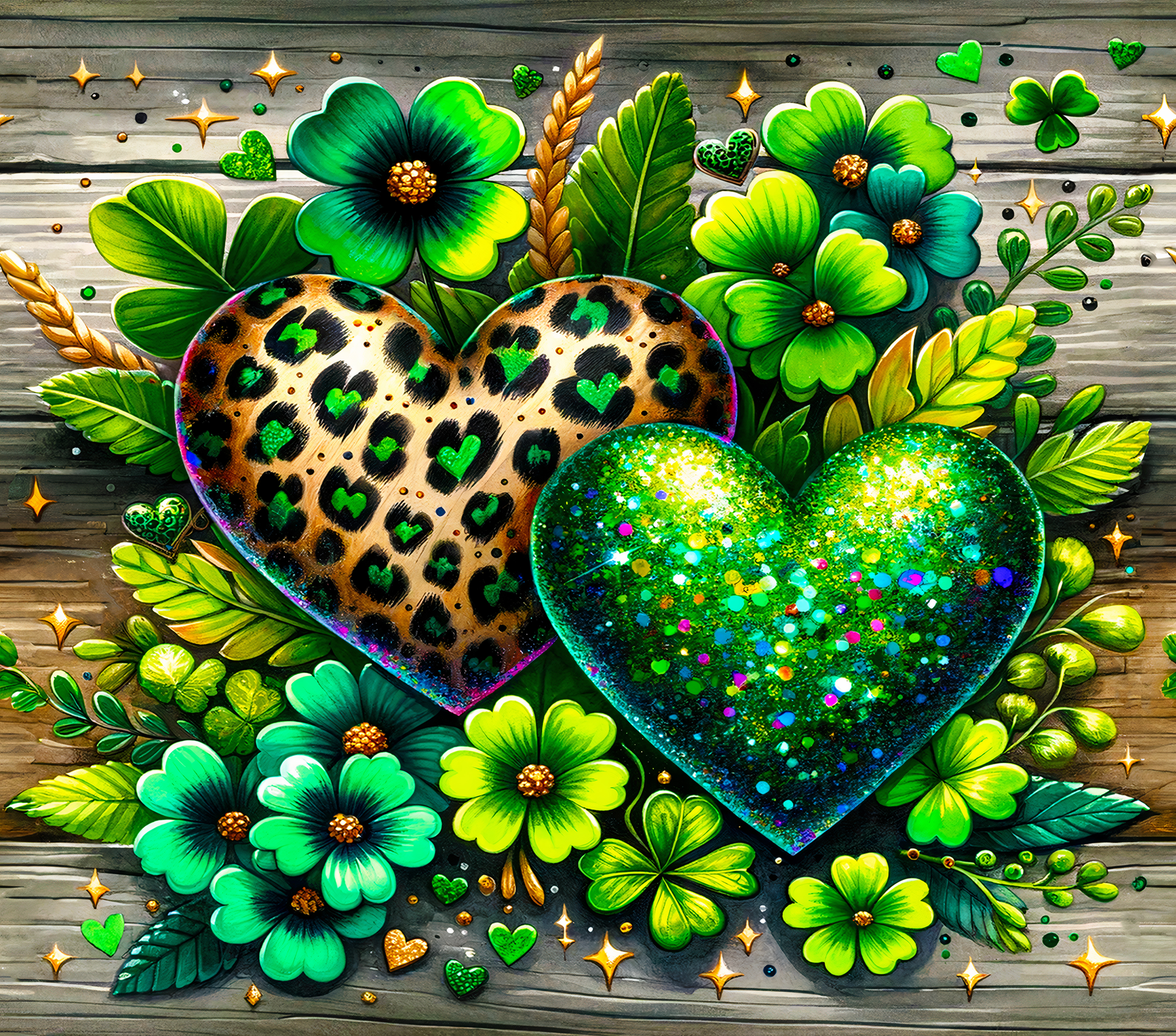 #297  St. Patricks Day  Leopard Heart