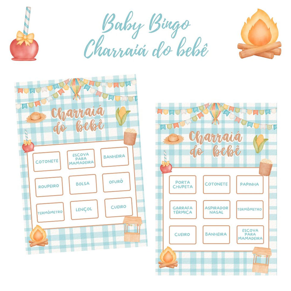 Baby Bingo Charraiá (azul) - 100 cartelas