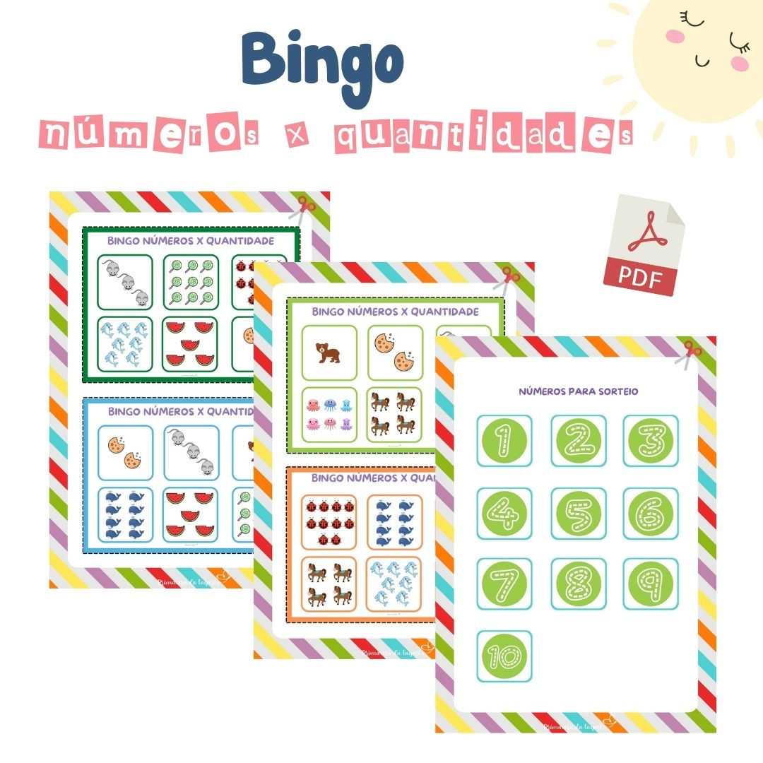 Bingo números x quantidades (Arquivo digital PDF)