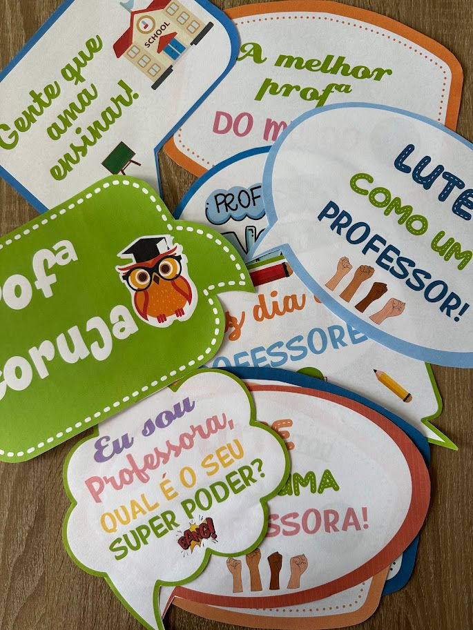 Miniatura: Plaquinhas divertidas para fotos professores e alunos