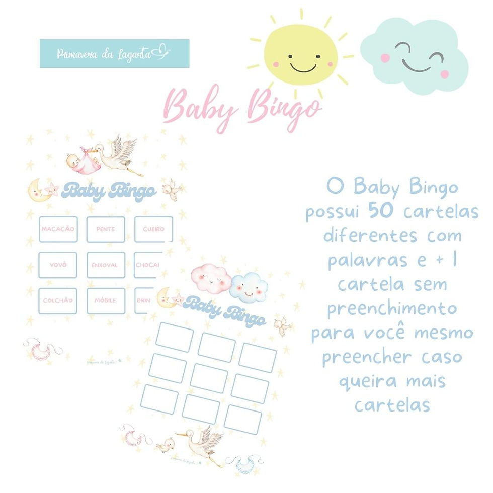 Baby Bingo Chá Revelação Baby Cegonha (Arquivo PDF)