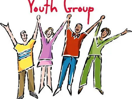 Drawing of a group of young people holding raised hands together