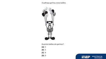 Questão aplicada a alunos com idade de 8 anos da rede pública em avaliação da educação básica - Divulgação/Inep