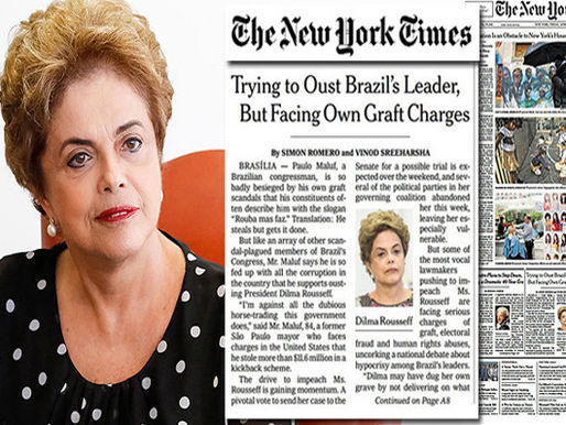 Impeachment é farsa de opositores para assumirem o poder e encobrir a corrupção, afirmam The New Yor