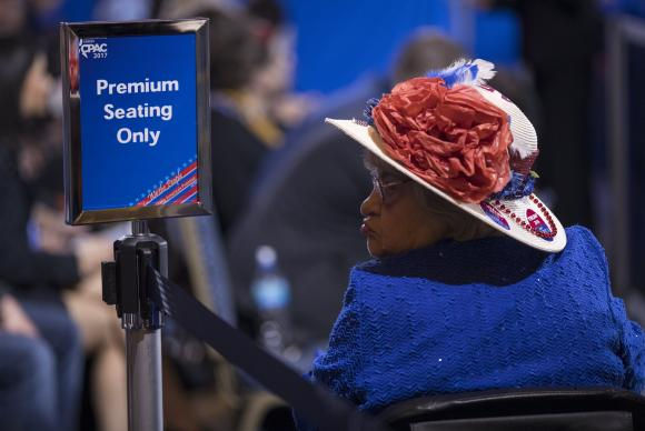 A militante conservadora Martha Stamp assiste a discurso de Trump em Maryland Foto: Agência Lusa -EPA/Shawn Thew