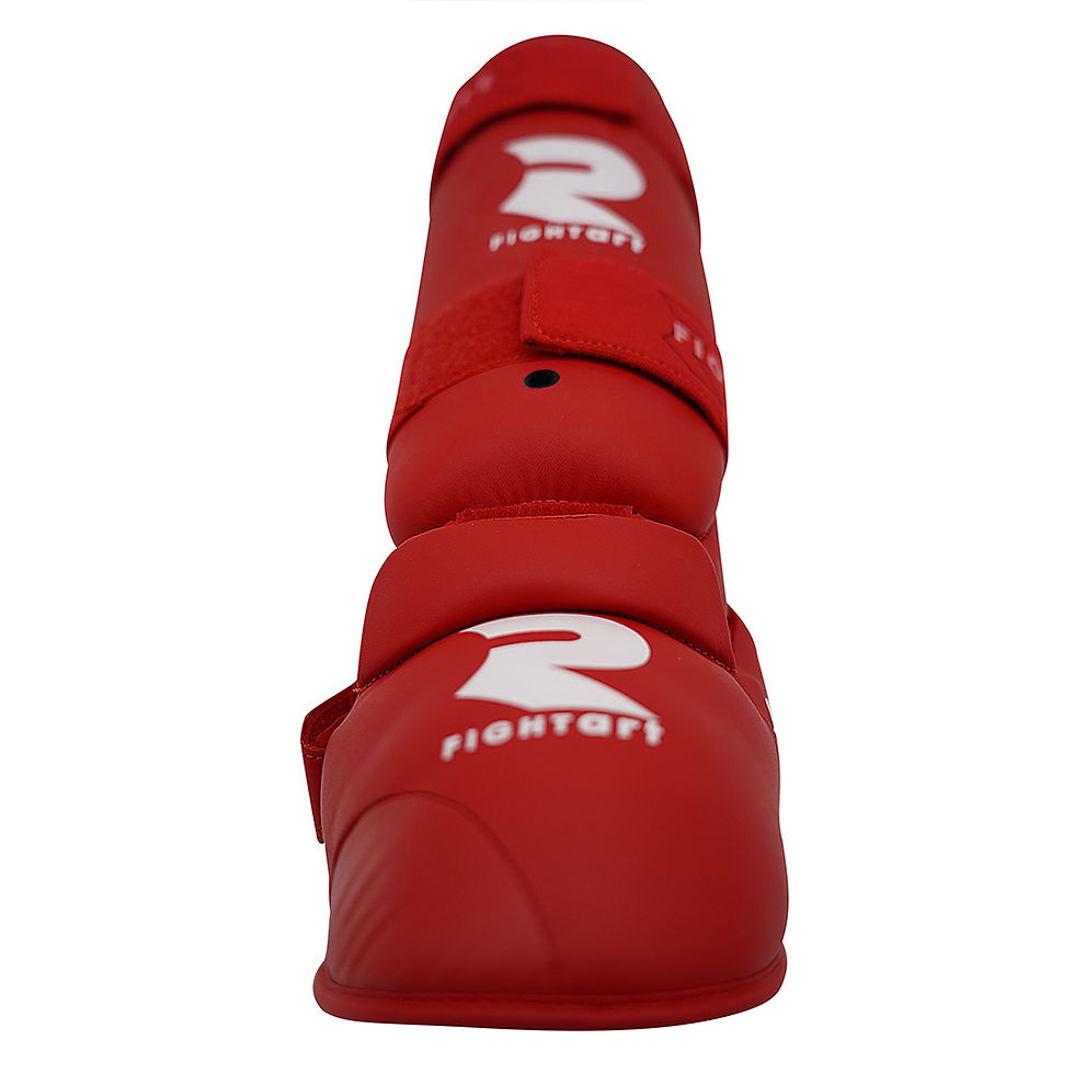 Miniatura: Caneleira Karate Fightart com protetor de pé Vermelho