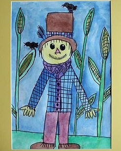 picture of a scarecrow, painted
