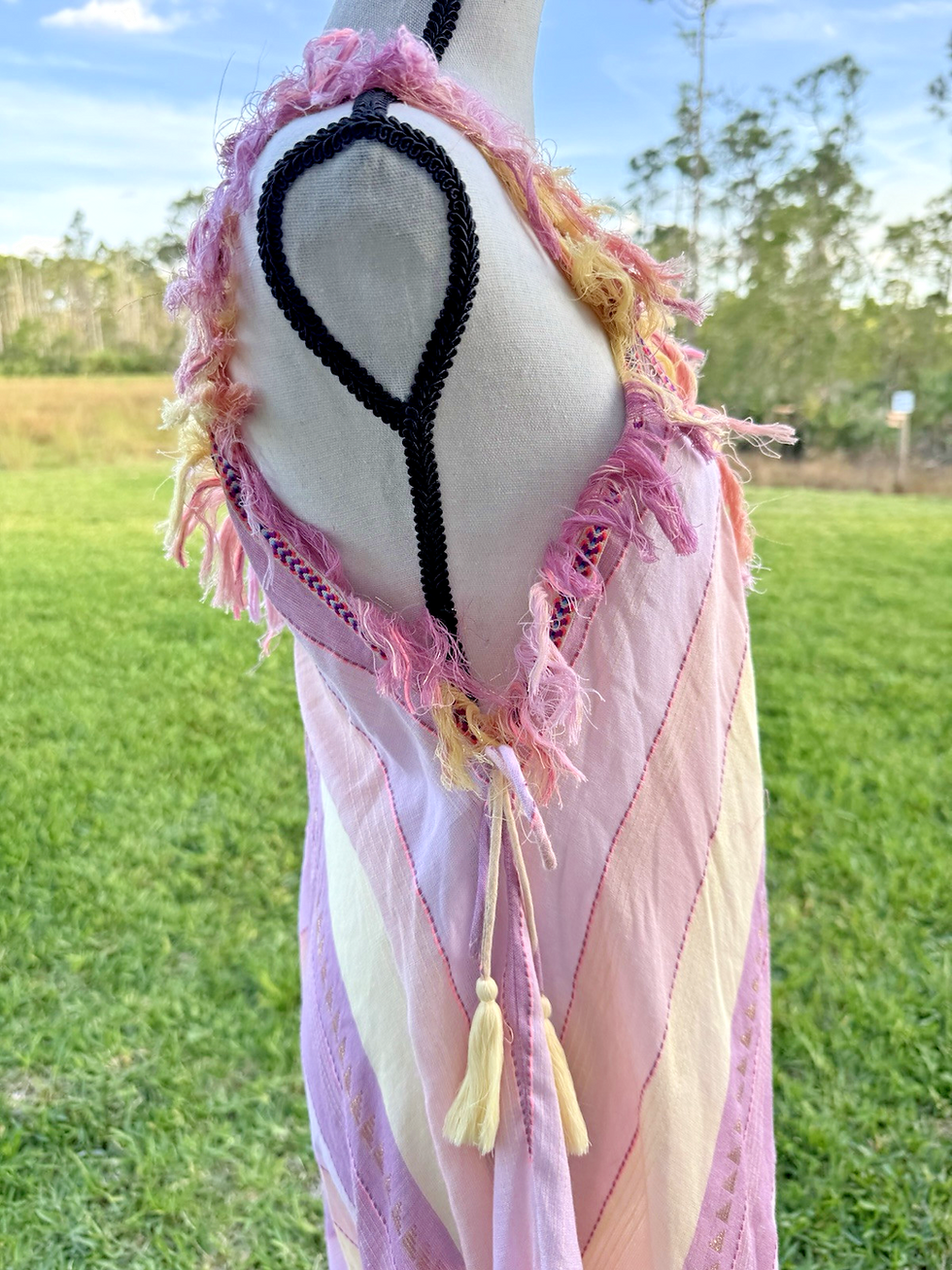 Thumbnail: America & Beyond Maxi Dress Boho one of a kind Lindsay Dress M Peach color