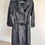 Thumbnail: VTG Women's Black Leather Trench Coat Double Breasted Belted Long Jacket Sz 7/8