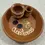 Thumbnail: VTG Hand Painted Spanish OLIVE SERVING DISH Glazed Terra Cotta Round Tray
