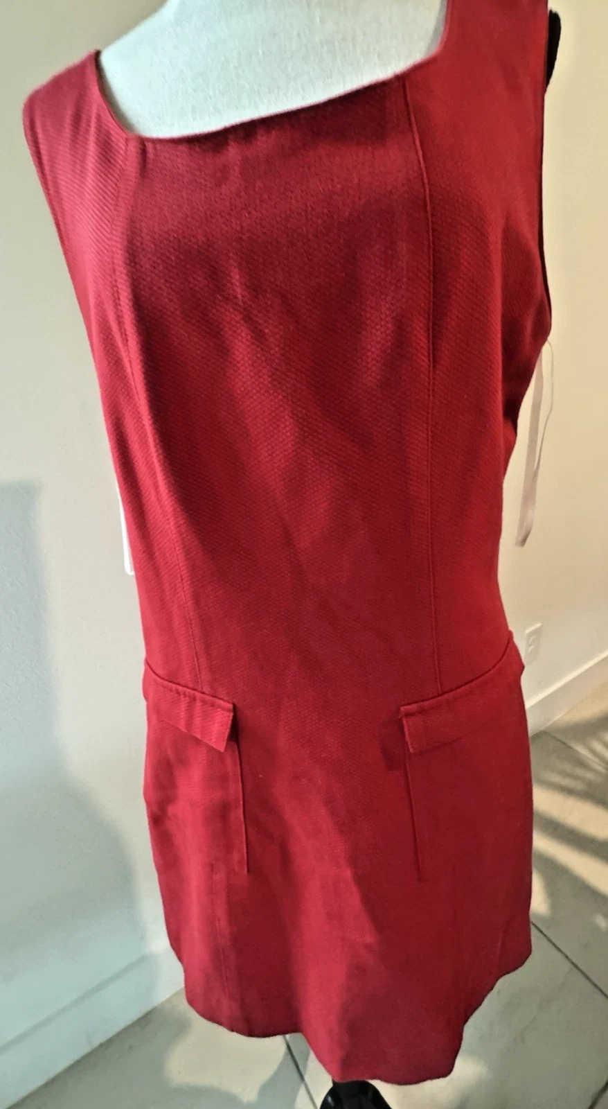 Vintage Lilly Pulitzer "Julie" Shift Solid Dress Red Sz 14 100% Cotton Mod