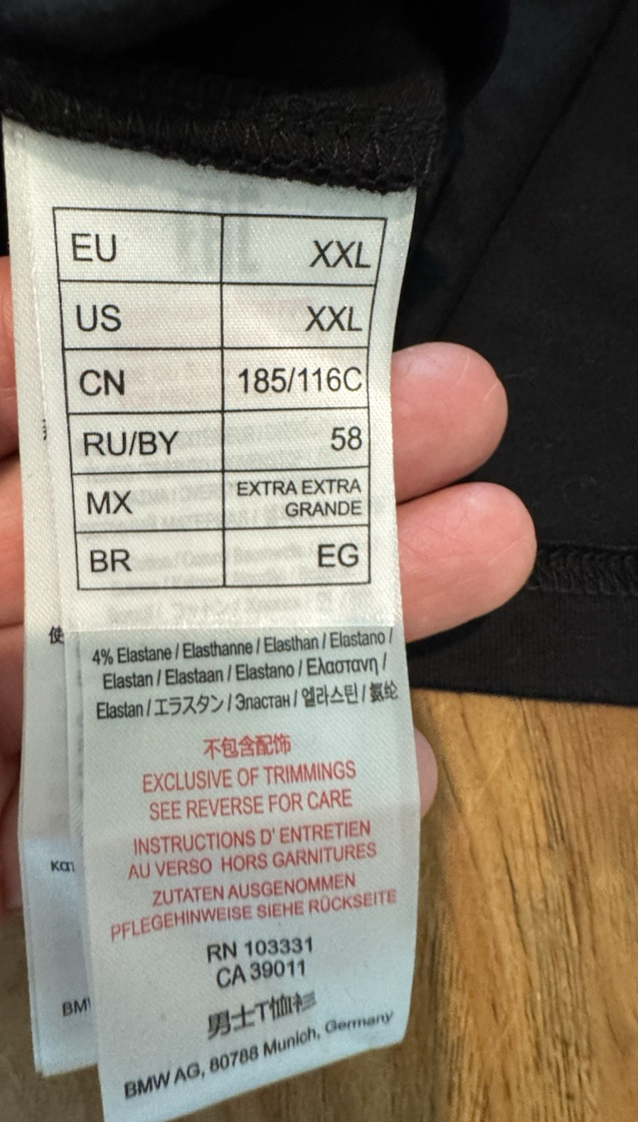 Thumbnail: BMW Official Gear Mens TShirt XXL Motorsport Logo Black Cotton Made in Portugal