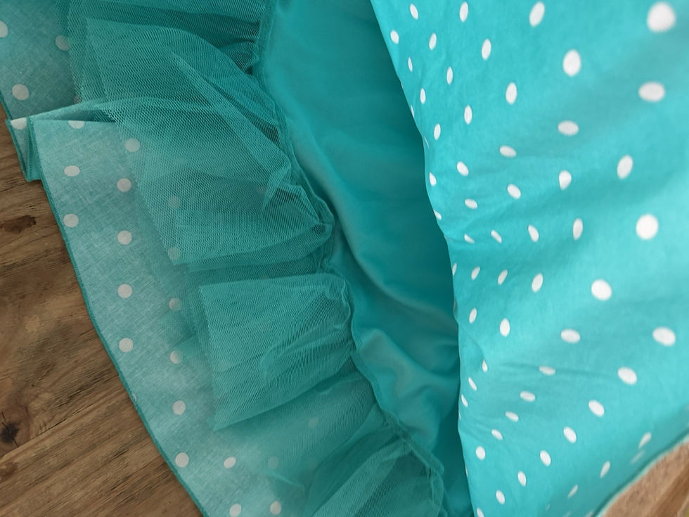 Thumbnail: Bailey Blue Dress Women's Sz M Green White Polka Dot Vtg Style
