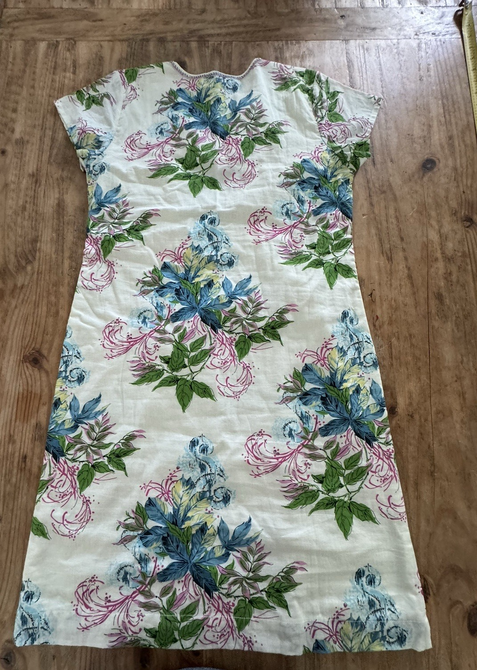 Thumbnail: NWT Bella Tu Ivory & Floral Cotton Dress w/ Bead Embellishment Tunic Sz XS Boho