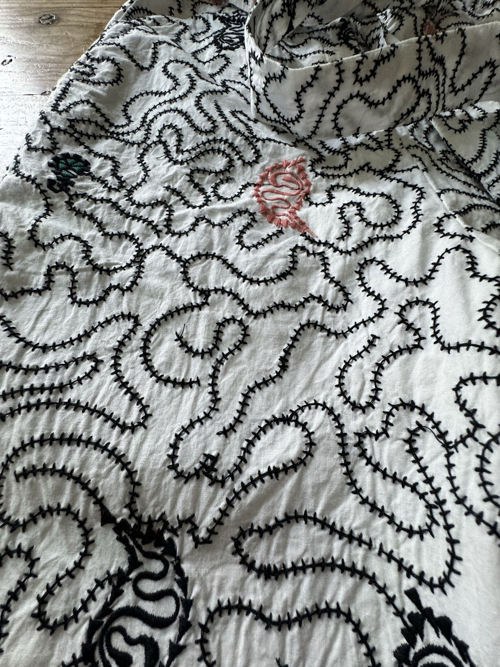 Thumbnail: NWT Anthropologie Seen Worn Kept Whimsy Embroidered Ankle Belt Pants Sz S $138