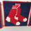 Thumbnail: Vtg Set 4 Plastic Canvas Yarn Boston Red Sox Coasters Handmade Red Blue & White