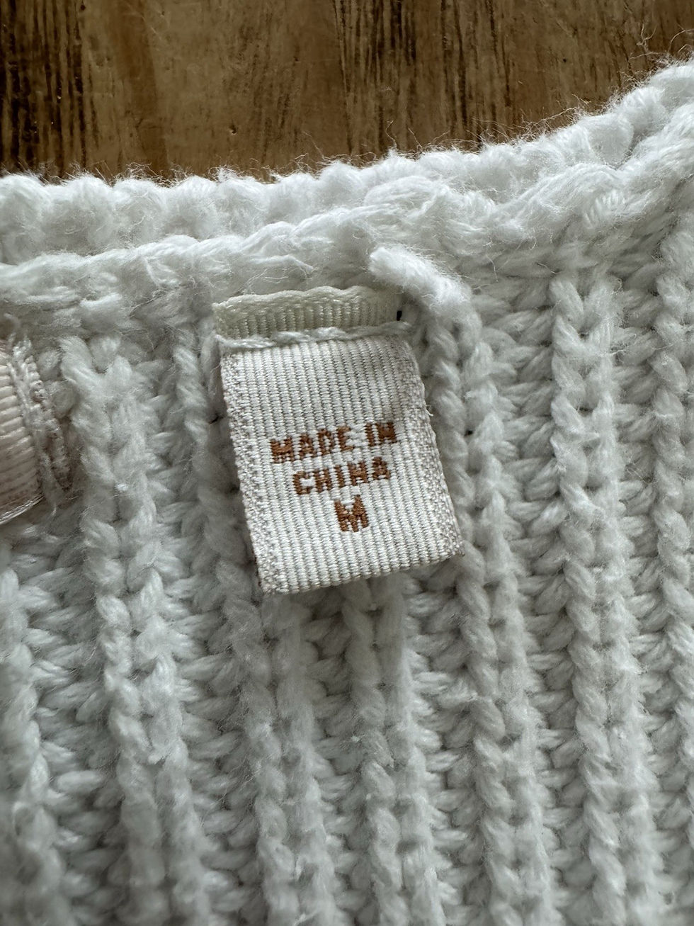 Thumbnail: Guess 100% Cotton White Ribbed Knit Sweater w/Zipper Accents Size M GUC