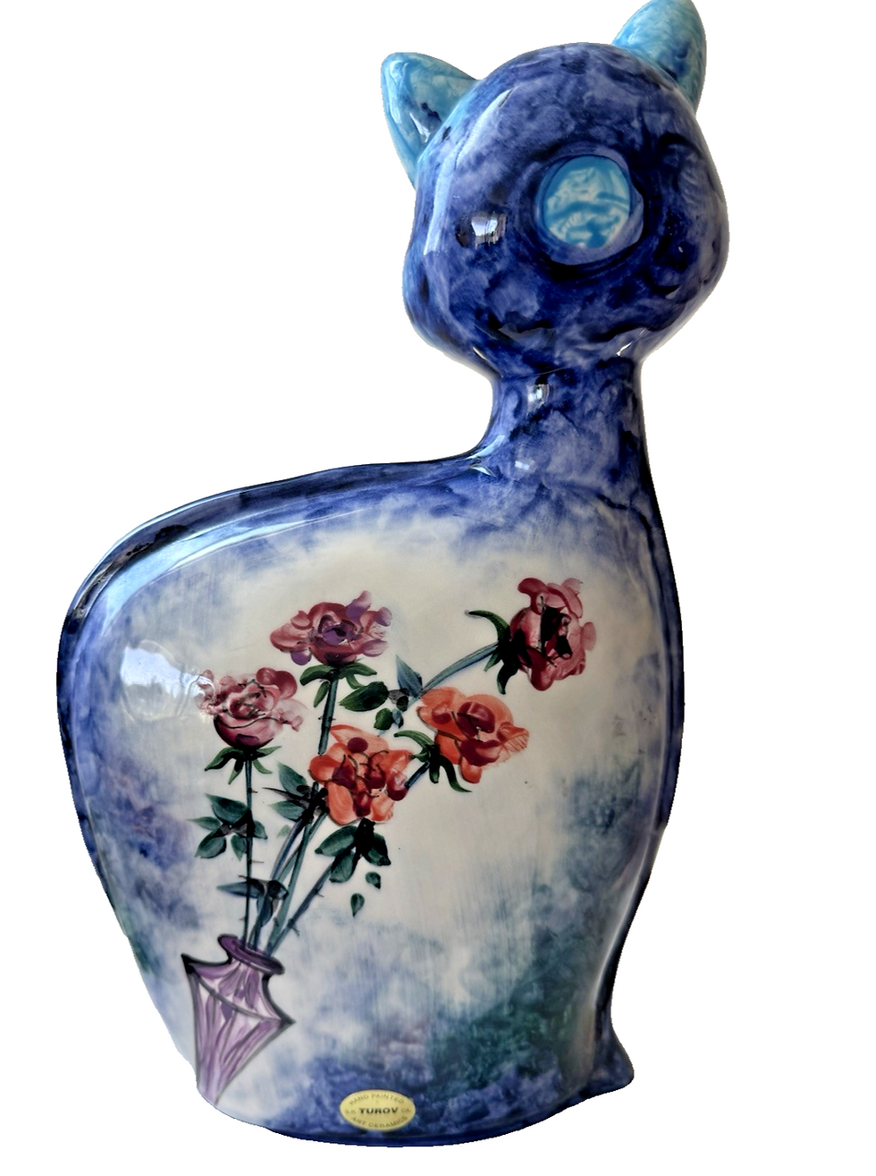 Thumbnail: Turov Art Ceramics 14" Cat Couple Design Limited Edition With Label Hand painted