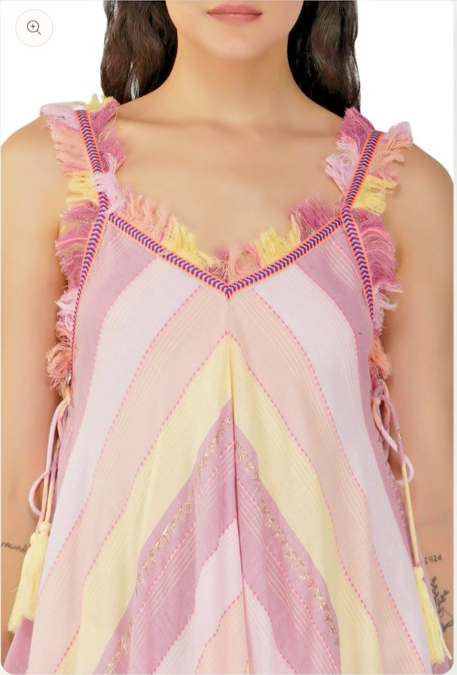 Thumbnail: America & Beyond Maxi Dress Boho one of a kind Lindsay Dress L Peach color