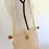 Thumbnail: Vtg Handmade Crochet Shoulder Bag with Wooden Handle & Button Natural Cotton