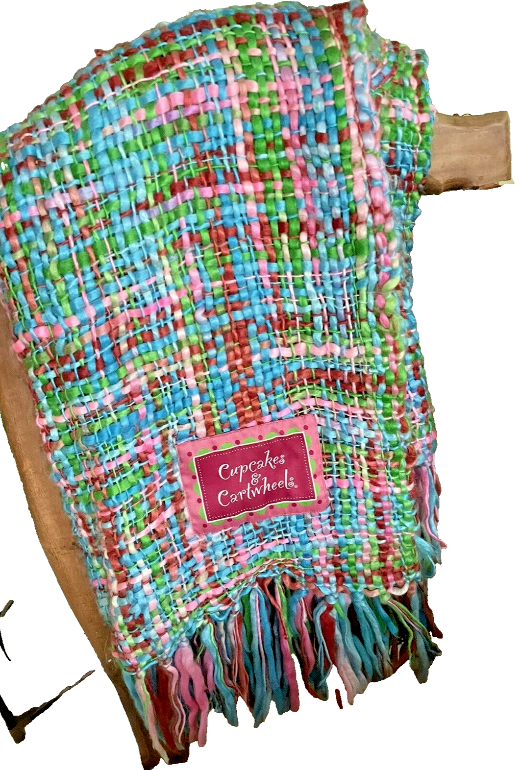 Bohemian Multi-color Woven Throw Blanket with Fringe Made in India 52x60