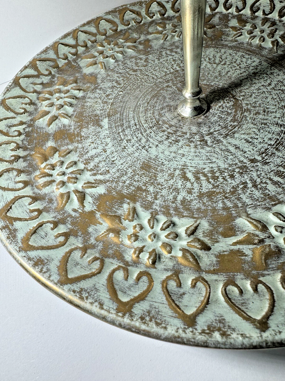 Thumbnail: Vtg Stangl Pottery Antique Gold 2 Tier Tidbit Tray Serving Plate Platter 22Kt