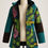 Thumbnail: MEXICALI BLUES Boho Patchwork Fleece Lined Zip Jacket Sz M Made in India