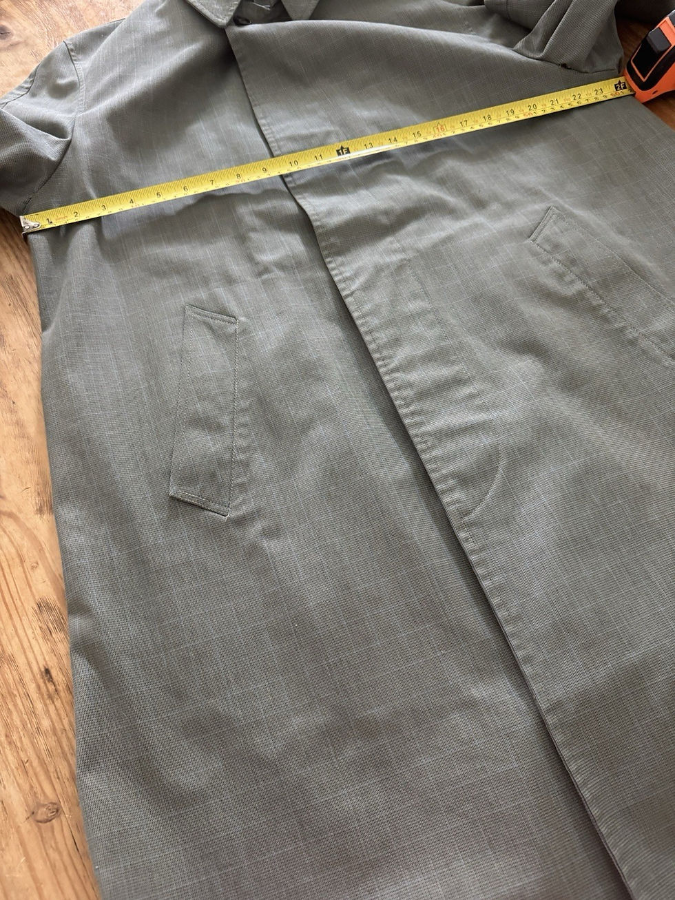 Thumbnail: VTG Roos WeatheRogue Men Sz 40 Trench Coat Green Gray Plaid Check Zip Out Liner