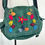 Thumbnail: NWT Handmade Wool Patchwork Crossbody Bag with Embroidered Leaves Boho Artisan