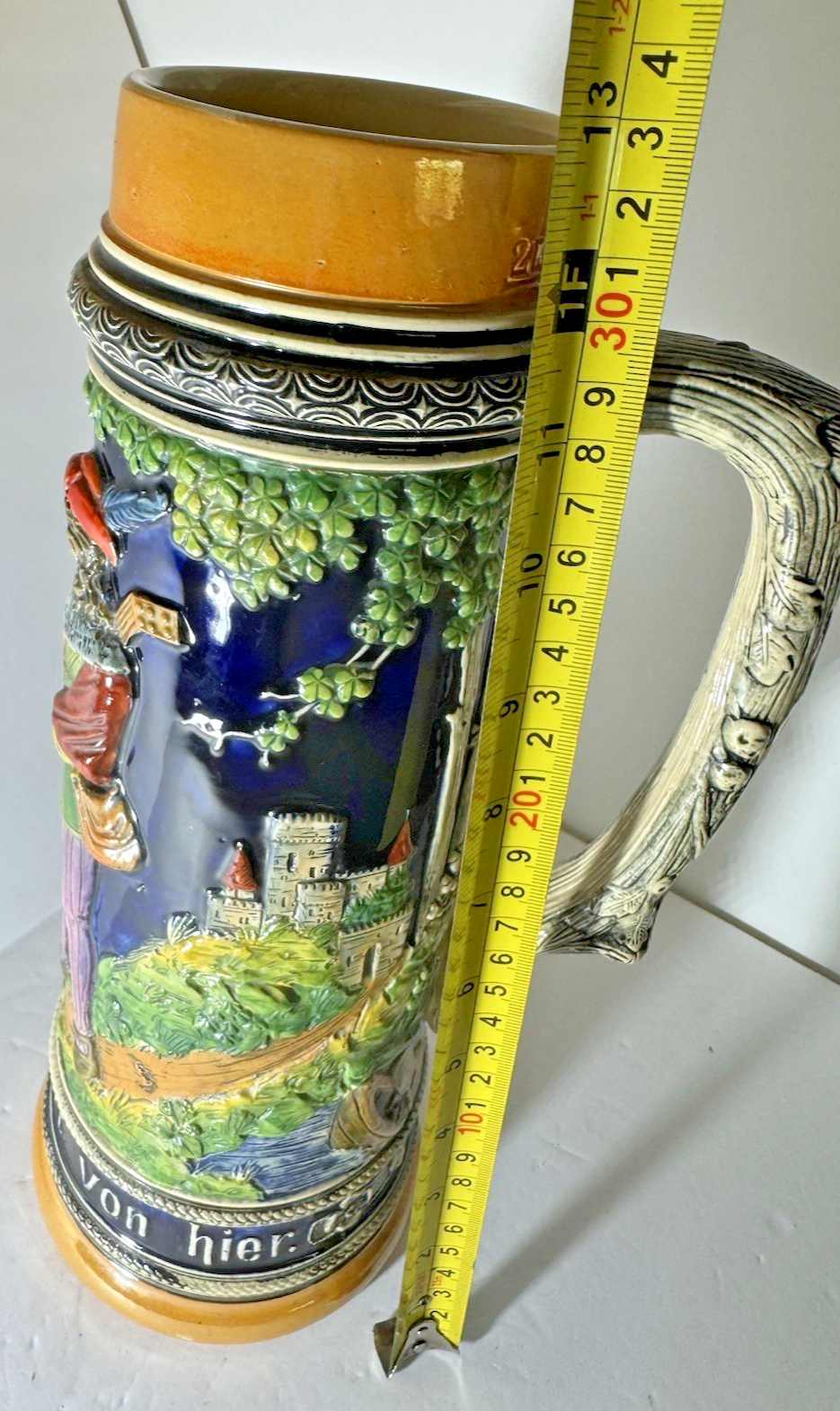 Thumbnail: Vintage Beer Stein Mug Ein Glas Beim Freund 701 Germany 2L 13" Tall No Lid
