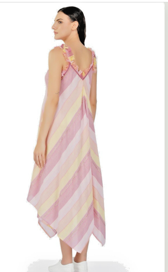 Thumbnail: America & Beyond Maxi Dress Boho one of a kind Lindsay Dress M Peach color