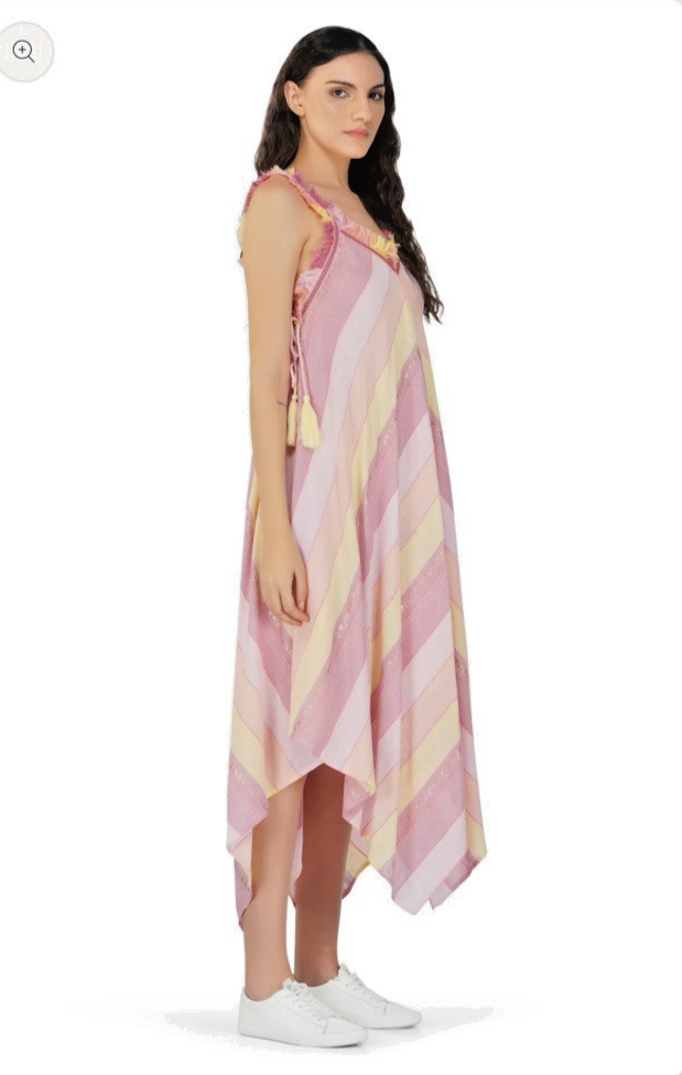 Thumbnail: America & Beyond Maxi Dress Boho one of a kind Lindsay Dress M Peach color