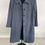 Thumbnail: Lands’ End Women’s Chester Herringbone Coat SZ 16 Blue Wool Blend Long Button