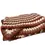 Miniatura: VTG 100% Wool Crocheted Afghan Beige Browny 60"x 60" Cottage Blanket
