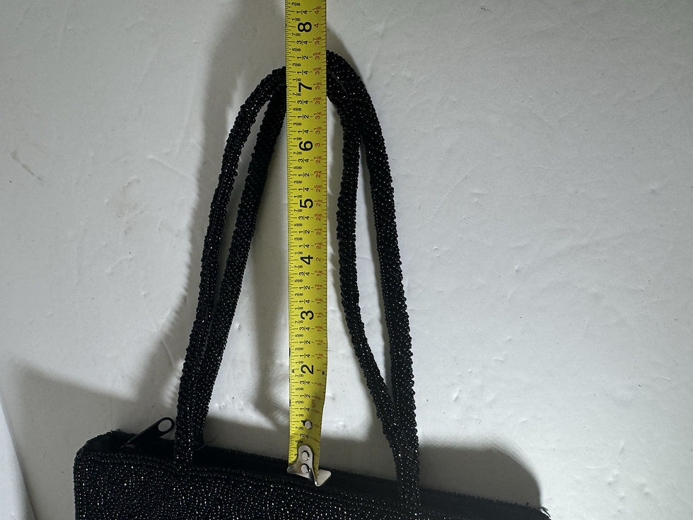 Thumbnail: Vintage SWEE LO New York Black Beaded Floral Handbag Mid-Century Evening Purse
