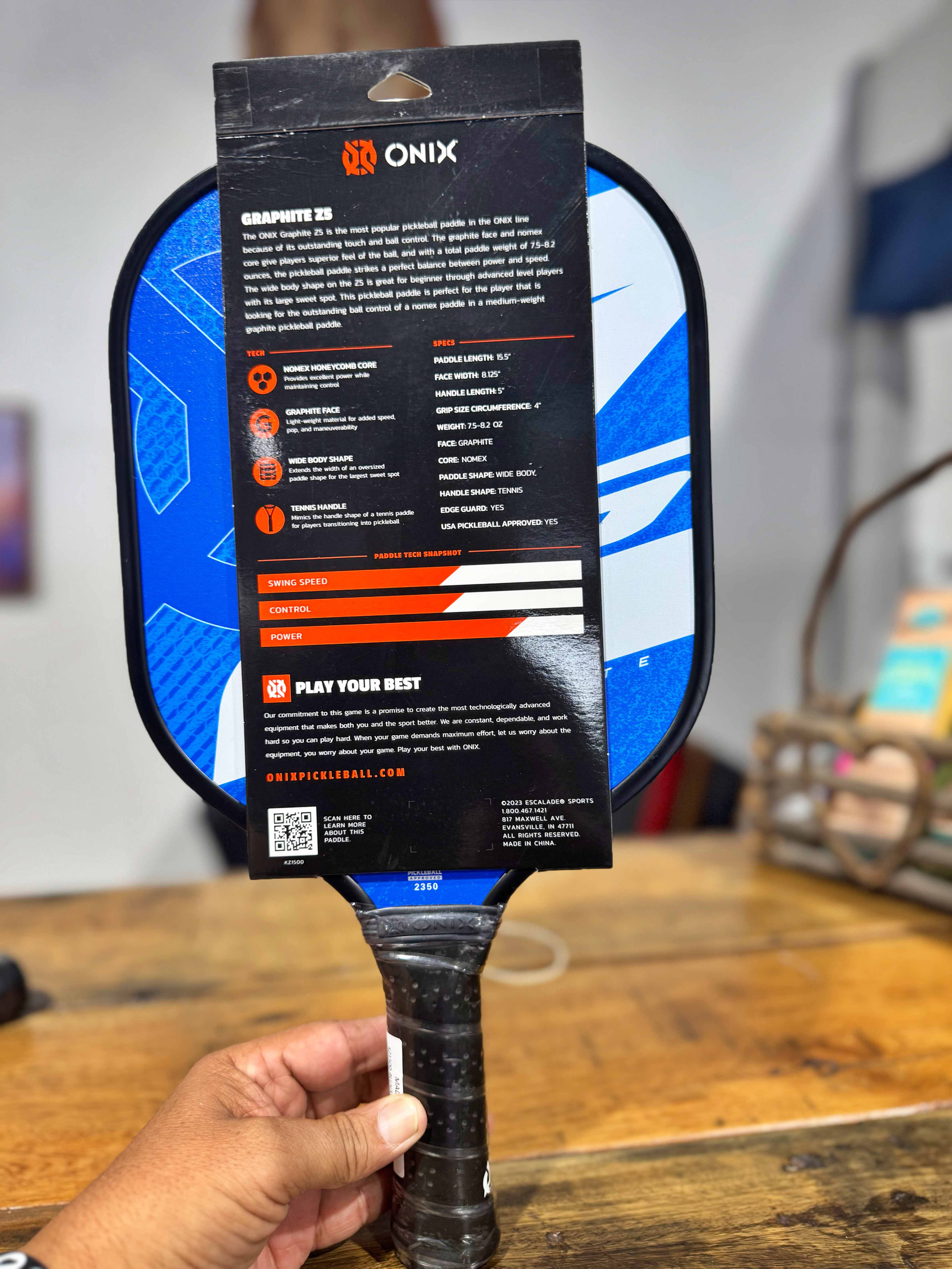 ONIX Z5 Graphite Pickleball Paddle BLUE – NEW | USA Approved