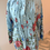 Miniatura: VALENTINA NALDI Blue Floral Print Linen Pintuck Popover Top Sz M Made ITALY