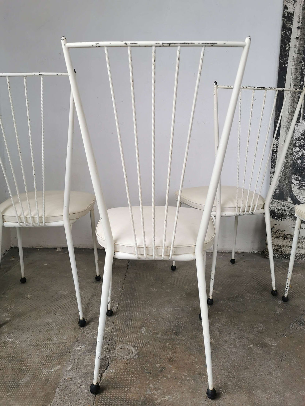 Miniature : Chaises en skaï et métal, des années 50/60, style Colette Gueden 