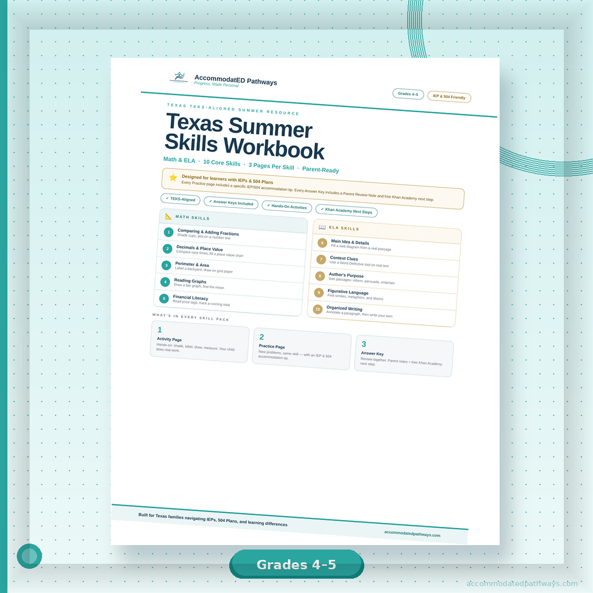Grades 4/5 Summer Workbook
