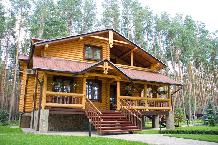 Inspirasi desain rumah kayu. Foto: Freepik