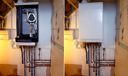 A boiler, after servicing and repair