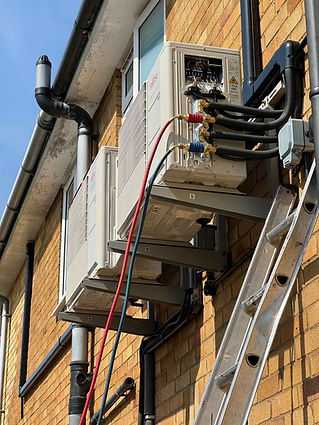Air conditioning units on wall