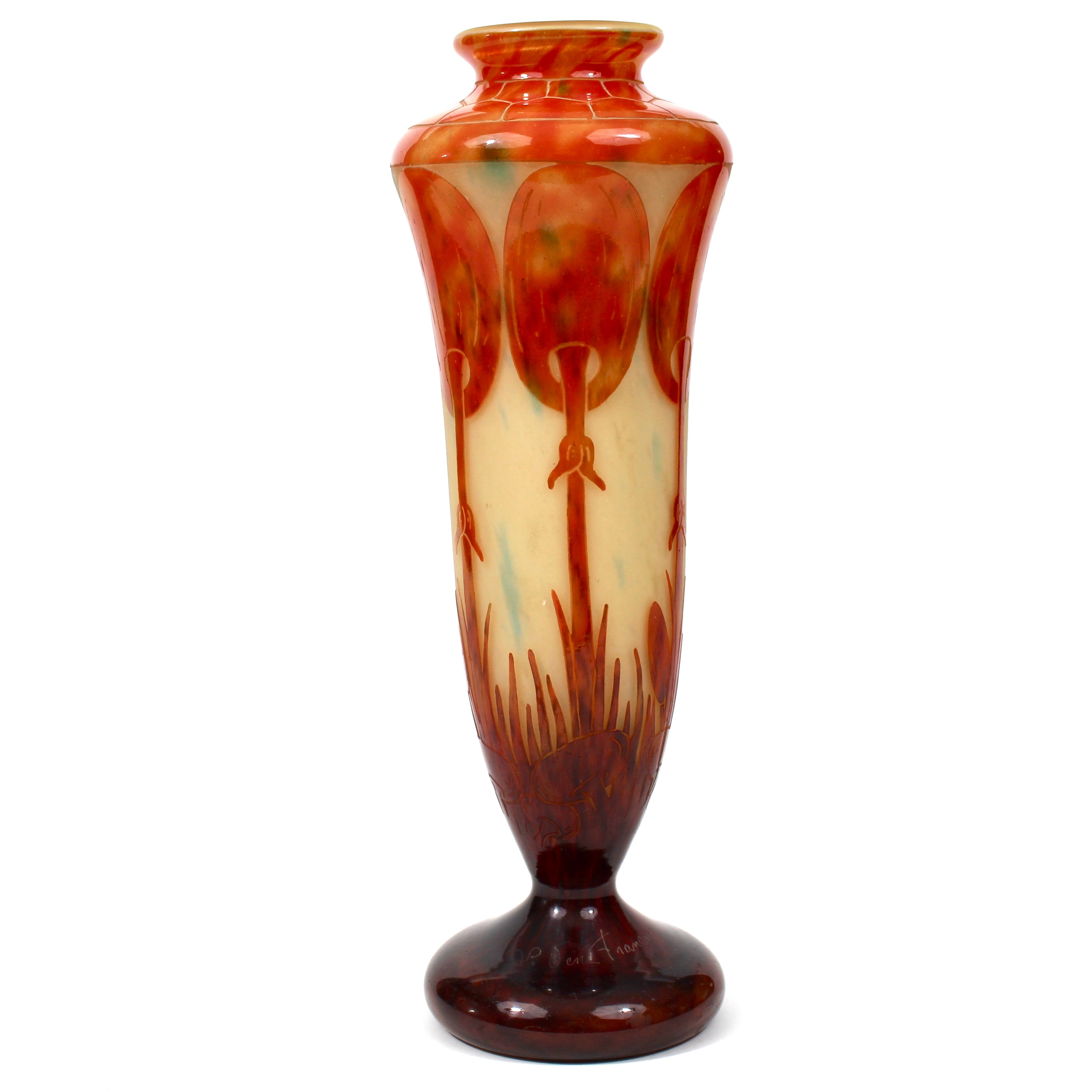 LE VERRE FRANCAIS - Charles Schneider - Vase Coprins - c. 1923