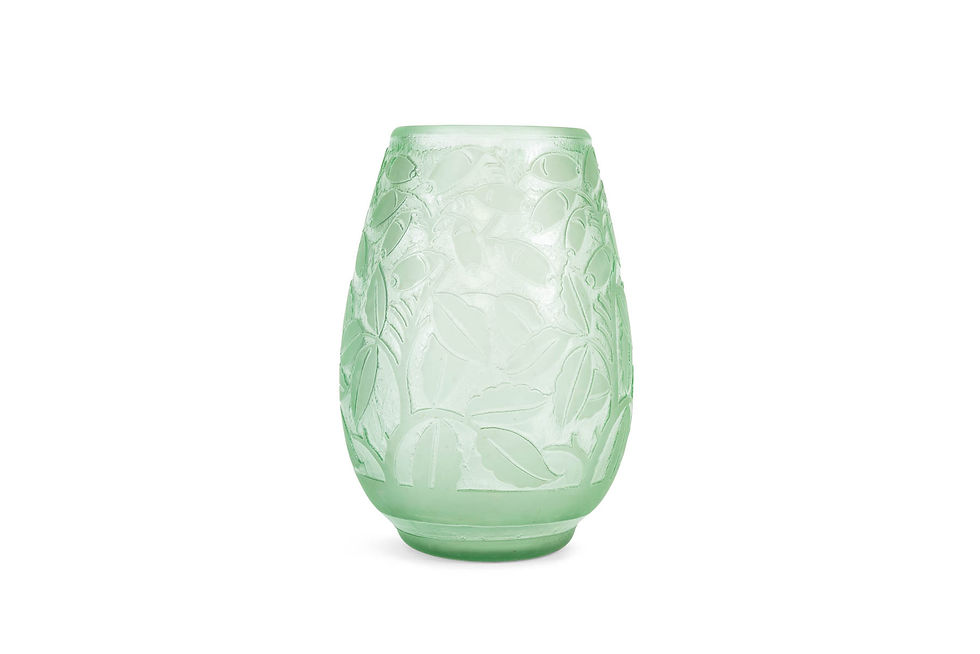 Thumbnail: DAUM FRERES - Vase Olives - c. 1930 -
