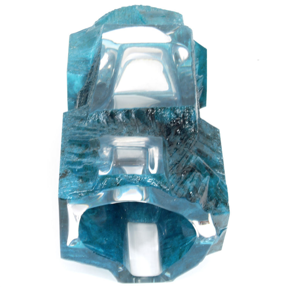 Thumbnail: DAUM FRANCE -  CESAR BALDICCINI -  Vase Argos Bleu - c. 1970